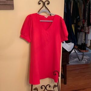 Red midi dress